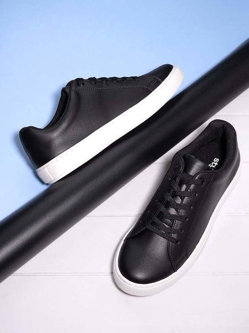 styli men's black casual sneakers