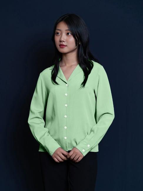 zink london mint green straight fit shirt