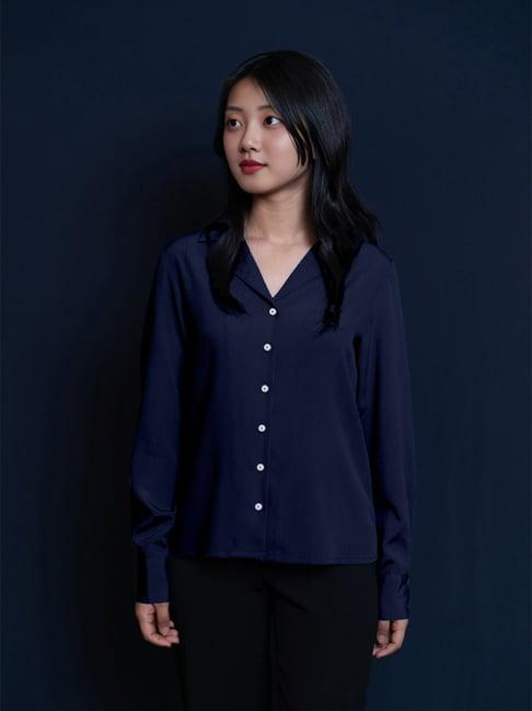 zink london navy straight fit shirt