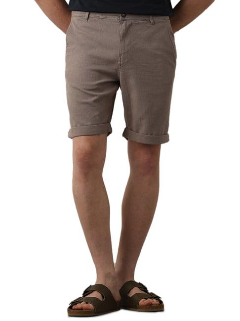 selected homme brown slim fit shorts