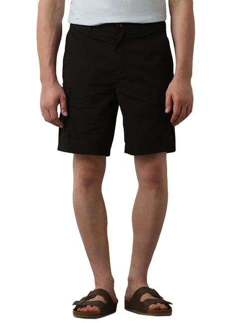 selected homme black regular fit cargo shorts