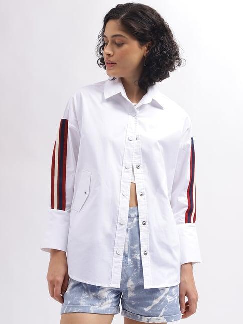 iconic white cotton relaxed fit shirt