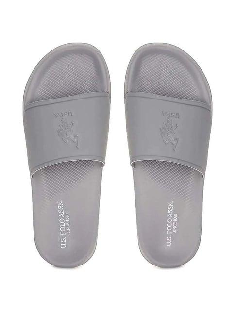 u.s. polo assn. men's specter 5.0 grey slides