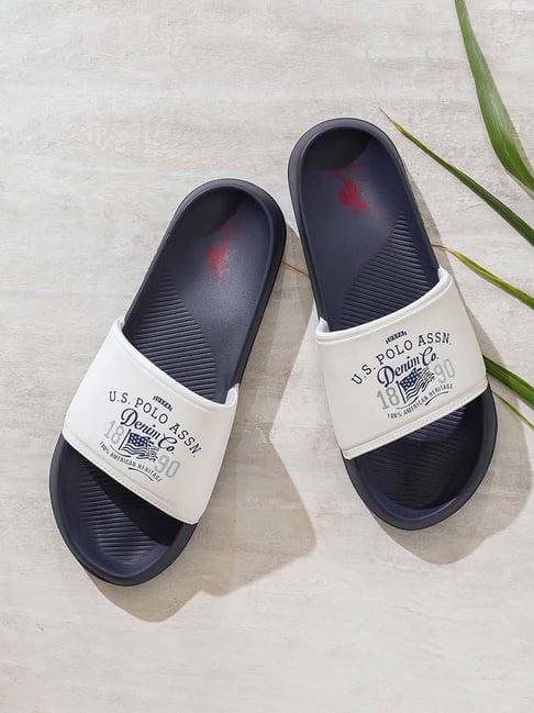 u.s. polo assn. men's toplin 4.0 off white slides