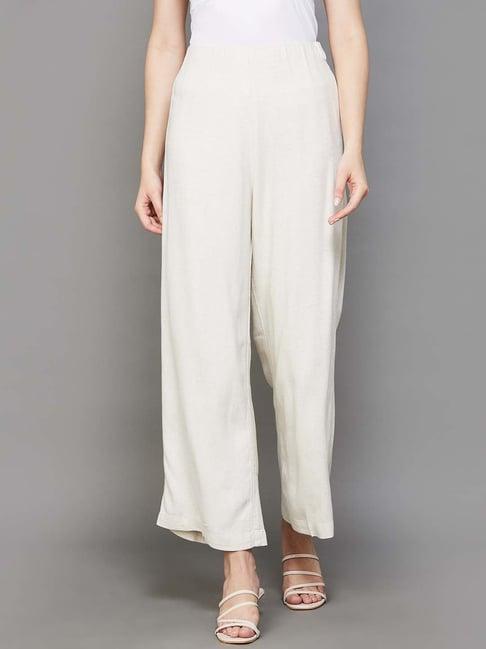 code by lifestyle off-white mid rise palazzos