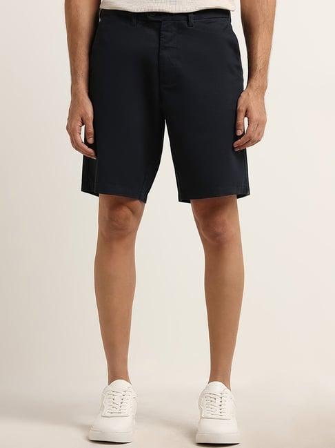 ascot by westside navy relaxed-fit mid-rise shorts