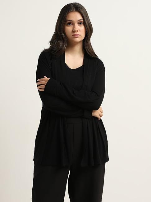 gia by westside black open-front shrug