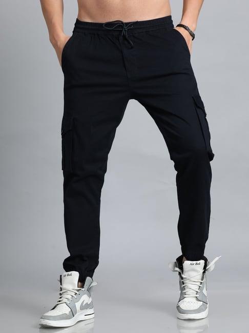 bushirt navy slim fit cotton cargo joggers