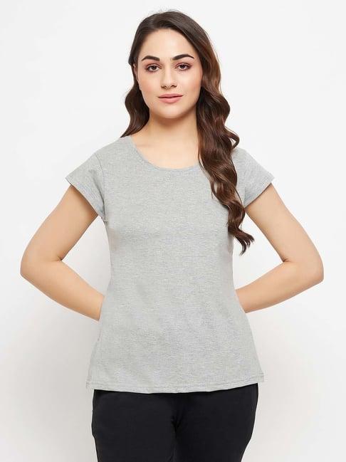 clovia grey cotton t-shirt