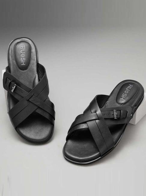 ruosh men's the rio black cross strap sandals