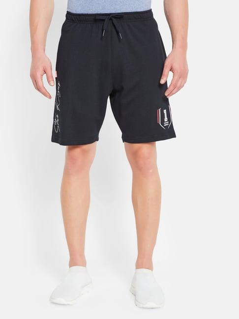 octave navy regular fit printed sports shorts