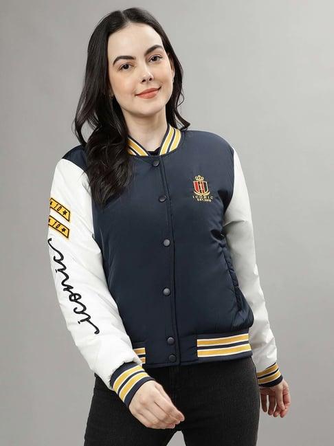 iconic navy & white color-block jacket