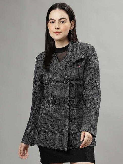 iconic black chequered coat