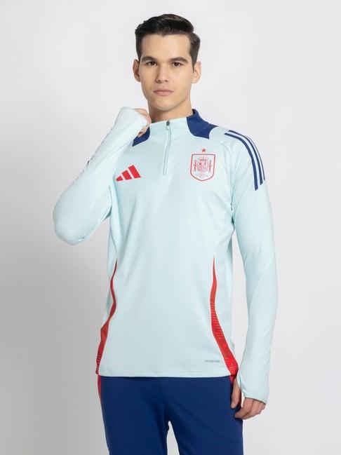 adidas blue slim fit printed sports jacket