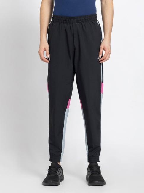 adidas black regular fit colour block trackpants