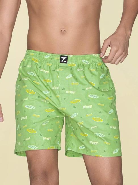 xyxx wave green cotton relaxed fit printed boxers