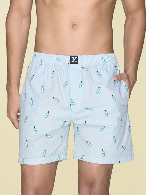 xyxx gin blue cotton relaxed fit printed boxers