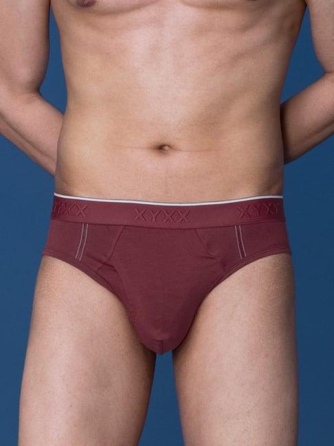 xyxx bold burgundy cotton regular fit briefs