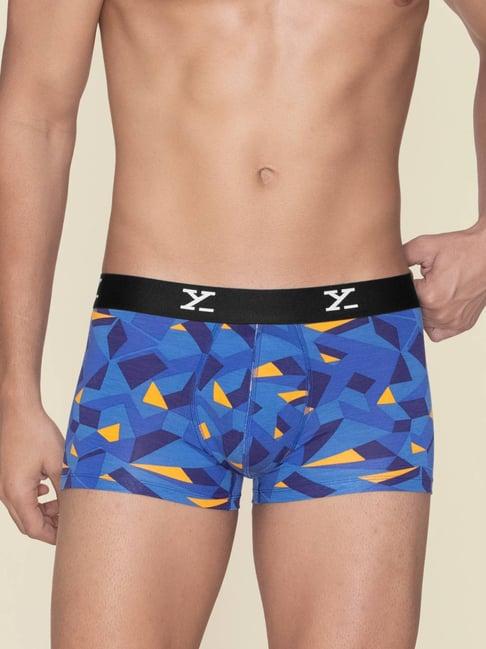 xyxx prism blue slim fit printed trunks