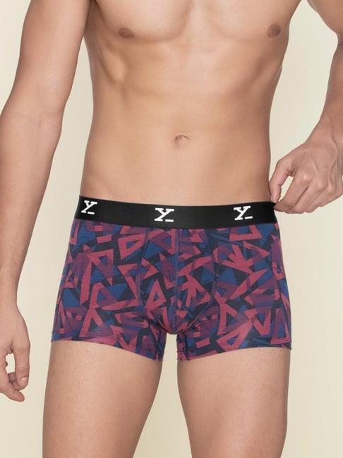 xyxx triad red slim fit printed trunks