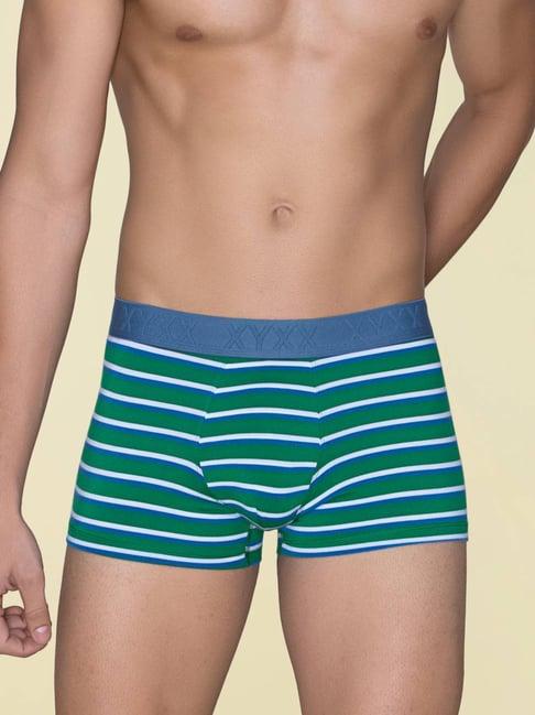 xyxx amazon green slim fit striped trunks