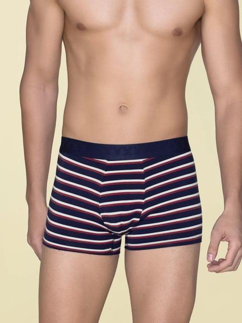 xyxx cardinal blue slim fit striped trunks