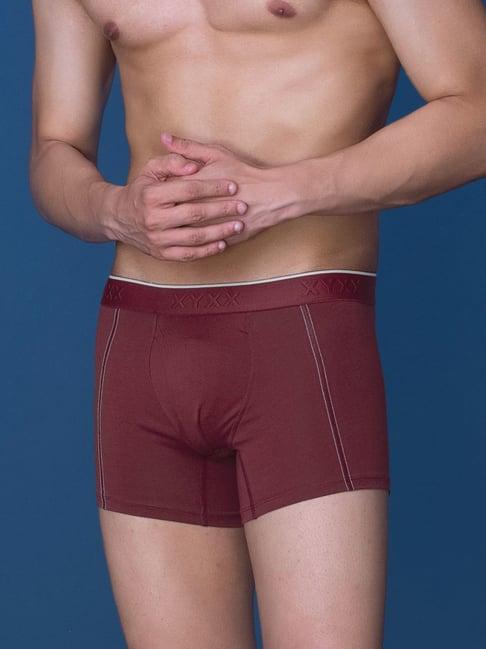 xyxx bold burgundy cotton regular fit trunks