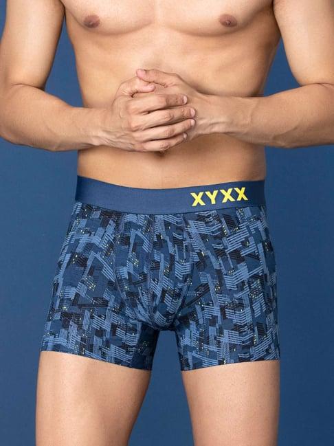 xyxx cityscape blue slim fit printed trunks