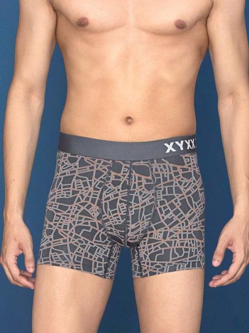 xyxx map grey slim fit printed trunks