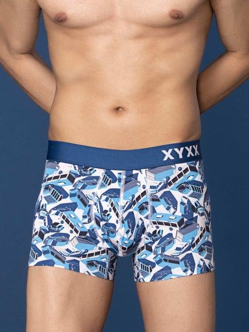 xyxx street blue slim fit printed trunks