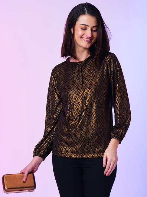 globus brown printed top