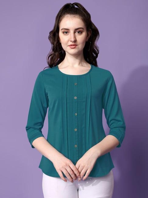 prettify green regular fit top