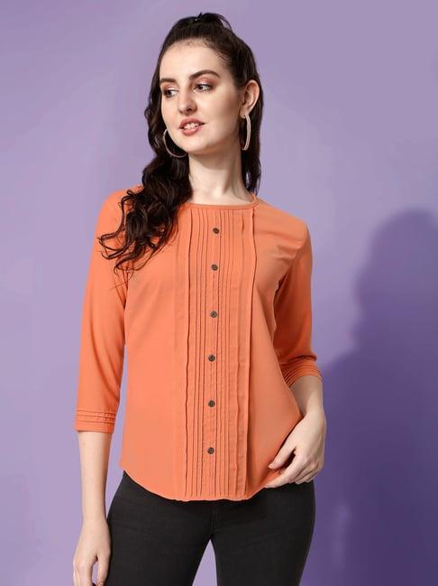 prettify orange regular fit top