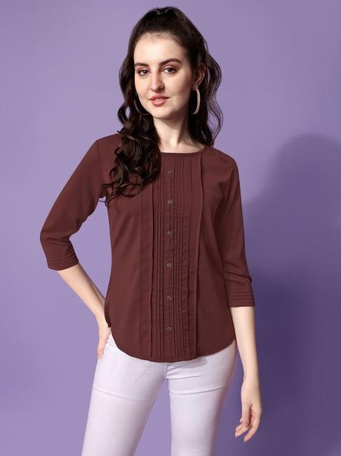 prettify maroon regular fit top