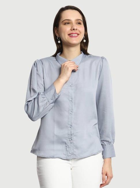 prettify grey regular fit shirt style top