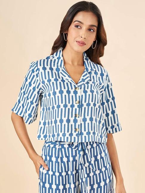 akkriti by pantaloons blue printed top