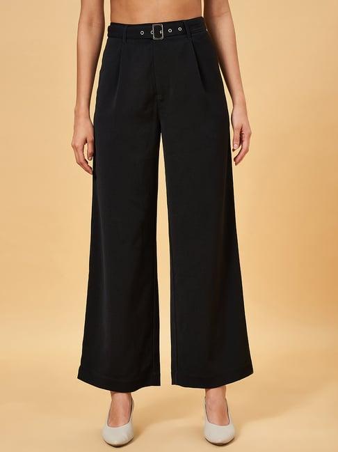 annabelle by pantaloons black flared trousers