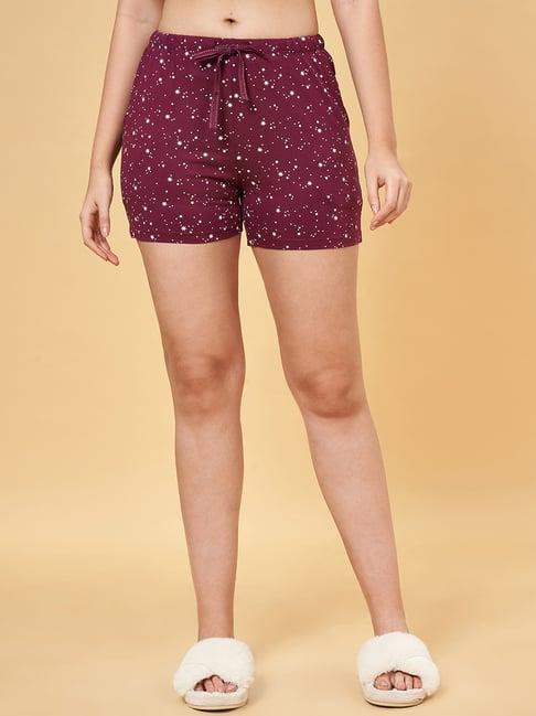 dreamz by pantaloons maroon cotton printed shorts