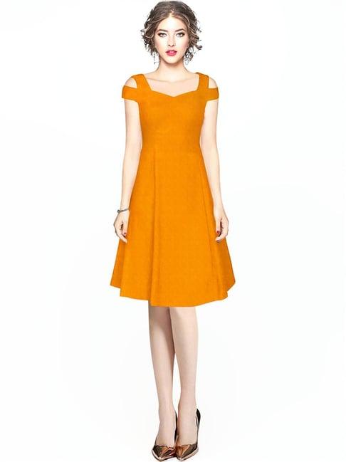 odette yellow a-line dress