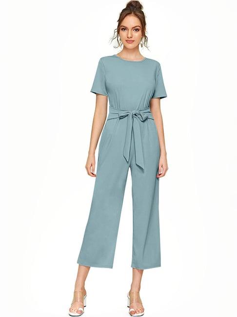 odette blue midi length jumpsuit