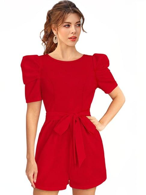 odette red mini jumpsuit