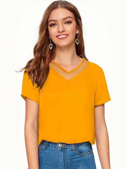 odette yellow regular fit top