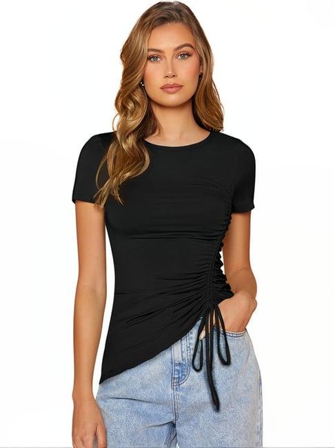 odette black regular fit top