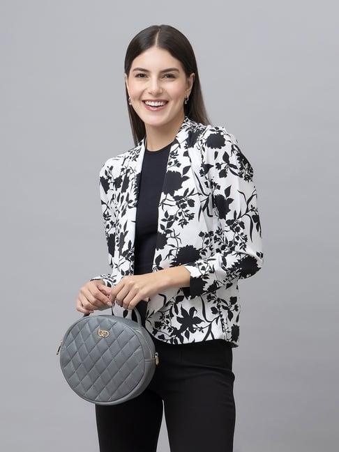 purys black & white floral print shrug