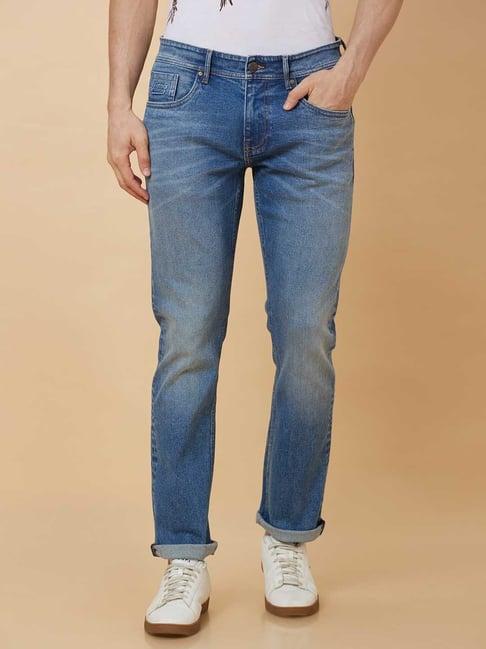 being human light blue slim fit jeans