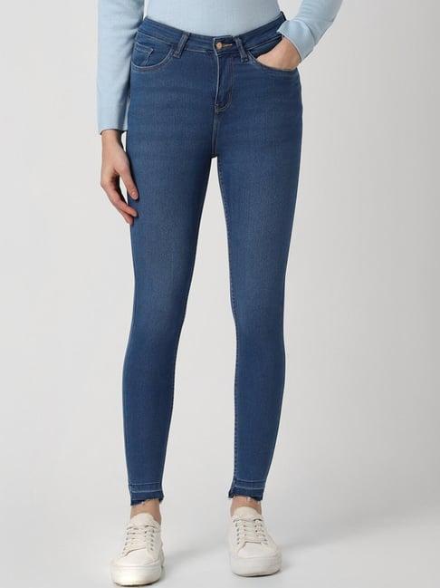 van heusen blue cotton mid rise jeans