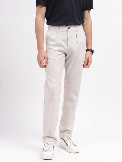 bruun & stengade beige slim fit trousers