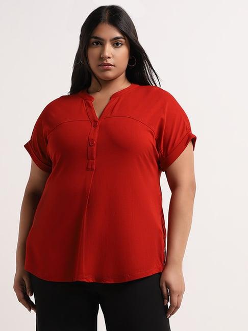 gia by westside red solid top