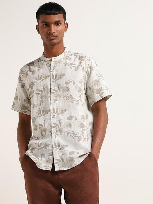 eta by westside white floral print resort-fit shirt