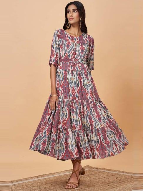 marigold lane multicolored printed maxi dress